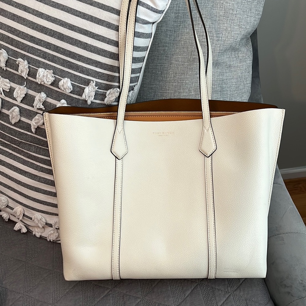Tory Burch Perry Triple compartment Perry Tote Ivory Work Bag Laptop